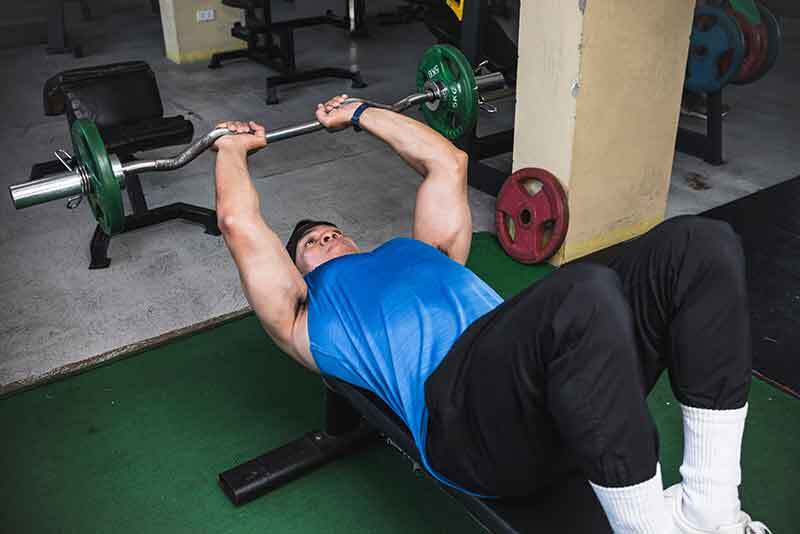 Lying Barbell Triceps Extensions