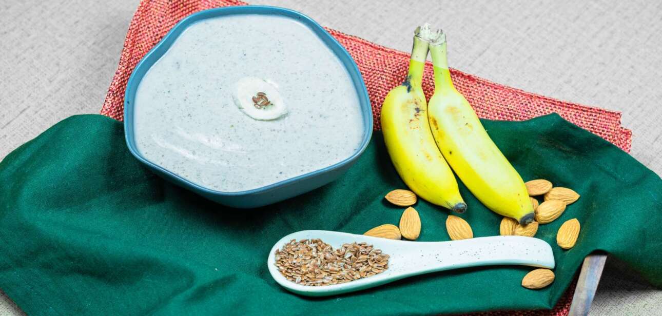 Badam Milk, Oats, And Banana Shake