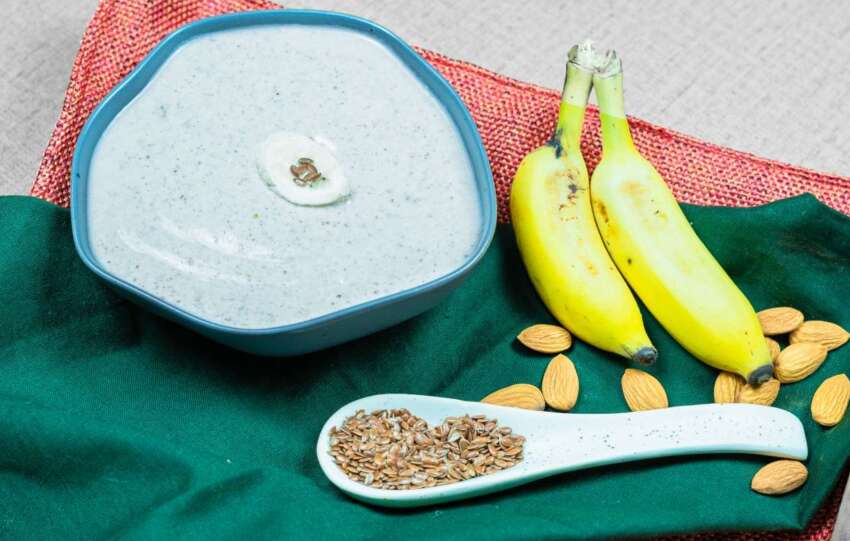 Badam Milk, Oats, And Banana Shake