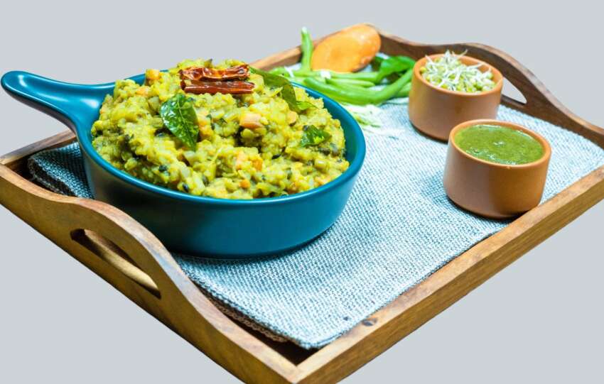 Sprouted Moong And Vegetable Brown Rice Khichdi