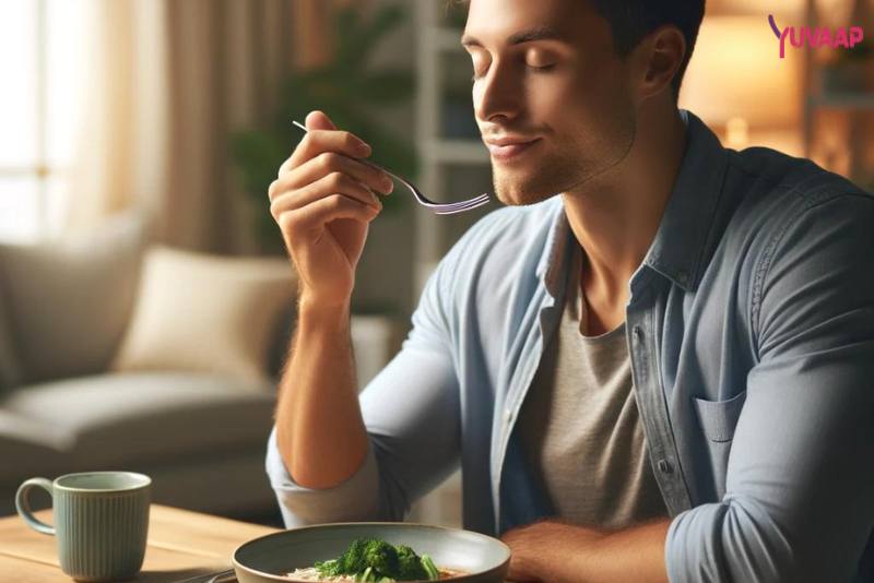 Eating mindfully and slowly for weight maintenance